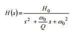 用ωo 和Q改寫傳遞函數(shù)H（s）