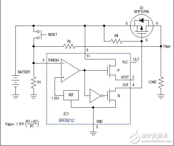 Simple Circuit Disconnects Load From Battery