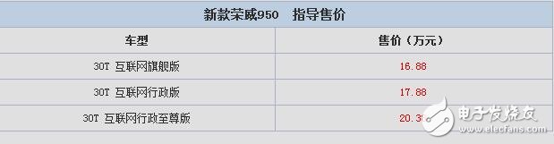 榮威950怎么樣？互聯(lián)網(wǎng)汽車智能系統(tǒng),多功能冷藏手套,售價(jià)區(qū)間為16.88-20.38萬元