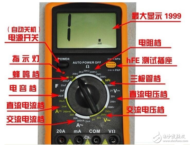 數(shù)字萬用表使用方法及測試電流、電容、二極管的方法解析