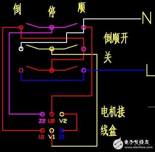 單相電機正反轉接線圖_220v正反轉實物接線圖_單相電機正反轉原理圖