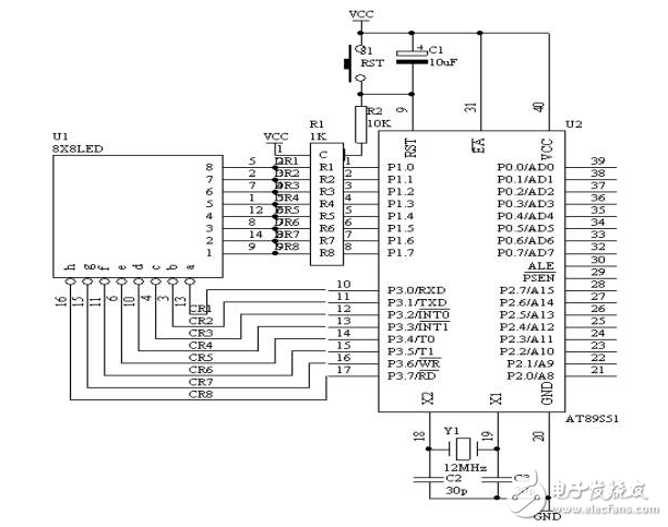 基于AT89S51單片機的點陣式LED數字顯示技術方案