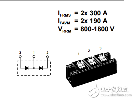 高功率二極管模塊MDD172-14N1