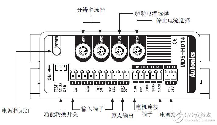 MD5系列步進電機驅動器的連接圖