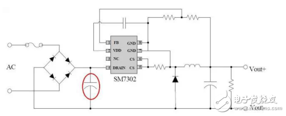 LED無頻閃技術的研究之無PFC的BUCK電路