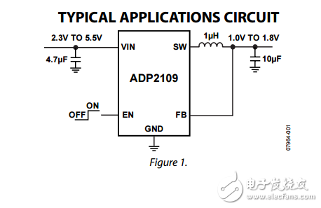 緊湊型600毫安3MHz的降壓轉換器與輸出電流ADP2109數據表