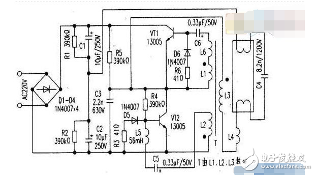 電子鎮(zhèn)流器改開關(guān)電源