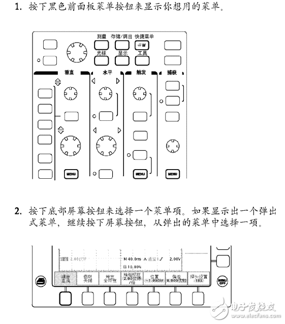 TDS3000B系列示波器面板功能介紹