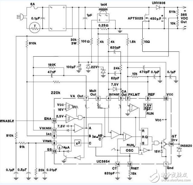 uc3854引腳功能及典型應用電路