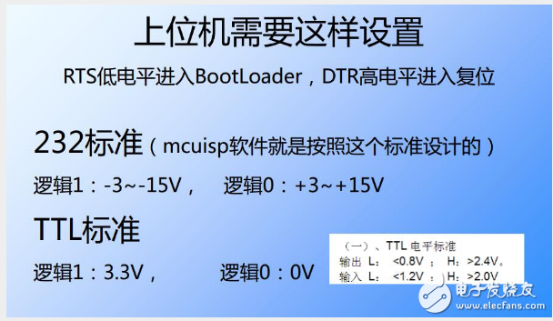 232和TTL電平的區別解密MCUISP中RTS和DTR的設置問題