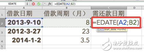 edate函數的使用方法及實例