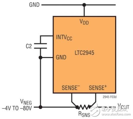  軌至軌電源監視高達 80V 或甚至更高的電壓