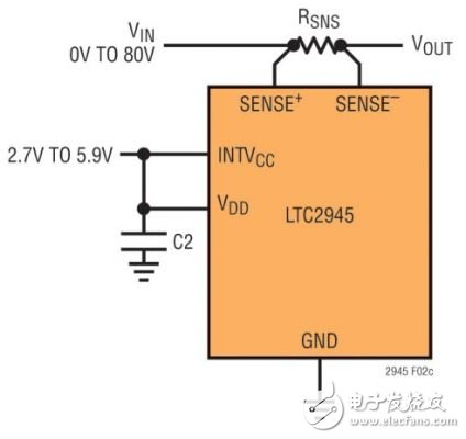  軌至軌電源監視高達 80V 或甚至更高的電壓