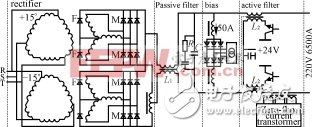 圖3采用變壓器方式的串聯(lián)直流有源電力濾波器