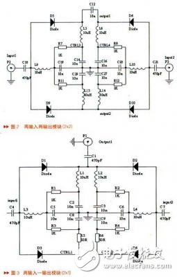 設(shè)計(jì)一種新型射頻開關(guān)轉(zhuǎn)換電路可以使RF信號4輸入2輸出