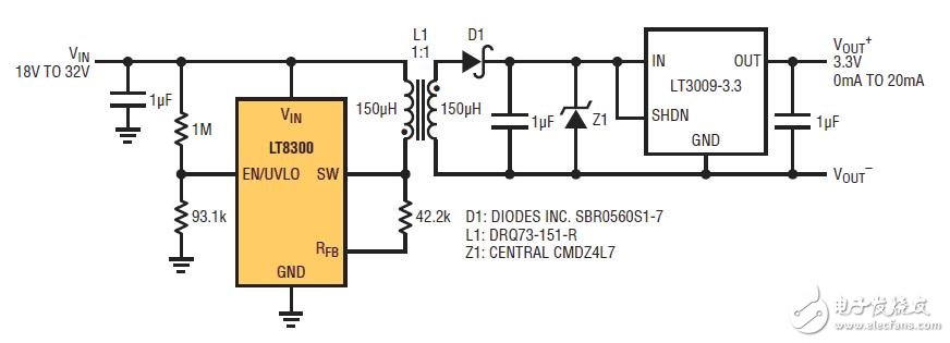  采用 5 引腳 TSOT-23 封裝的 100V 微功率 No-Opto 隔離反激式轉(zhuǎn)換器