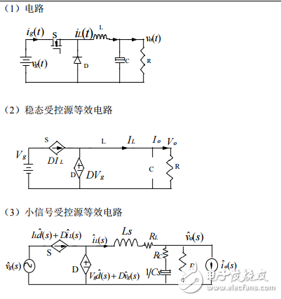 Buck變換器的CCM等效電源平均電路模型