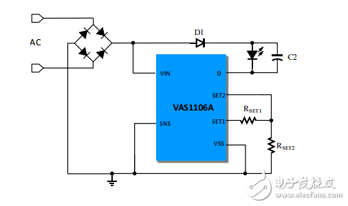 VAS1106A芯片實現可控硅調光+高PFC無頻閃
