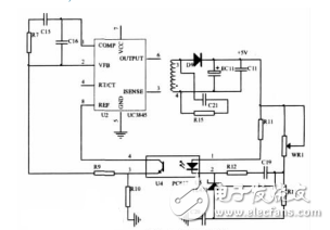 基于UC3845的單端反激DC/DC變換器