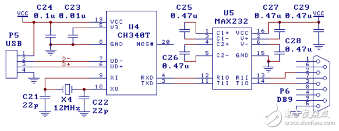 usb轉(zhuǎn)ttl電路圖大全（RS232/串口/CH340T/PL2303）