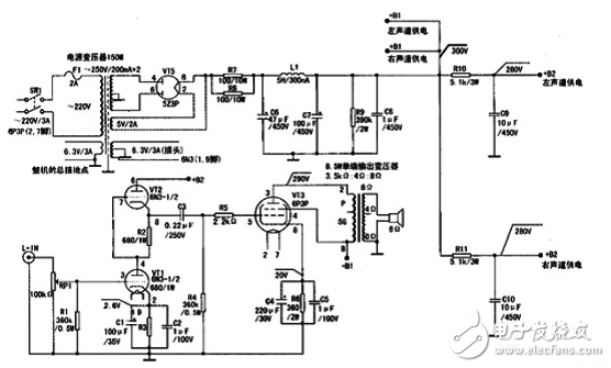 fu7電子管功放電路圖大全（6N8P\6P3P\膽機(jī)功放電路\耦合電容器）